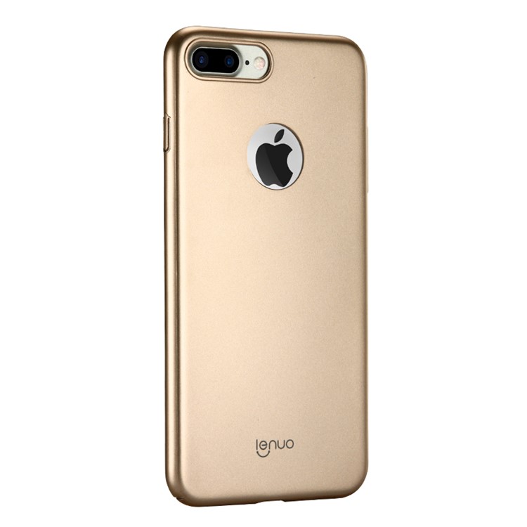 LENUO Rubberized PC Cell Phone Shell for iPhone 7 Plus 5.5 Inch - Gold-4