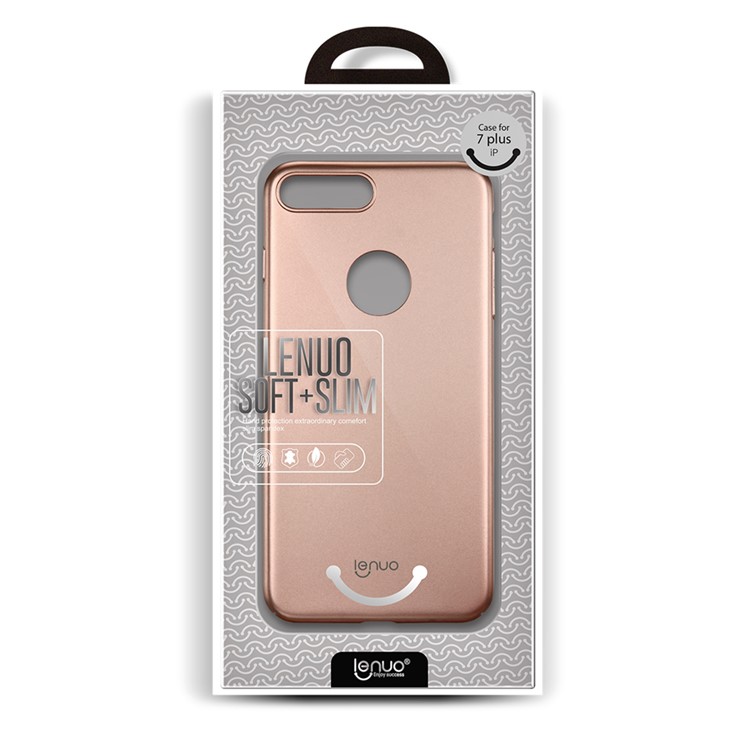 LENUO Rubberized PC Cell Phone Shell for iPhone 7 Plus 5.5 Inch - Gold-6