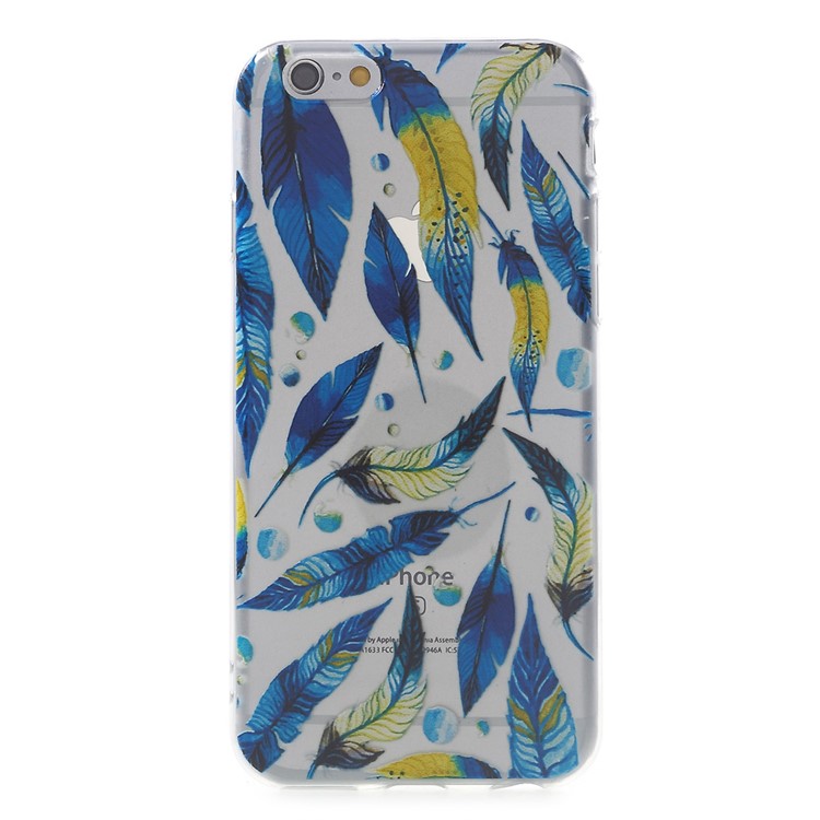 Fashion Pattern Soft TPU Phone Case for iPhone 6s Plus / 6 Plus - Feathers-1