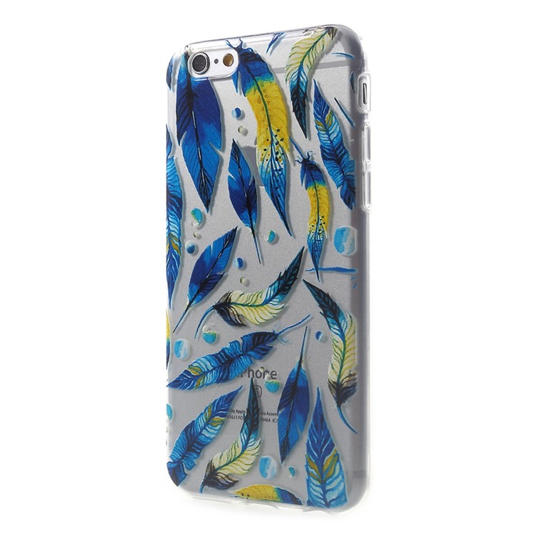 Fashion Pattern Soft TPU Phone Case for iPhone 6s Plus / 6 Plus - Feathers-3
