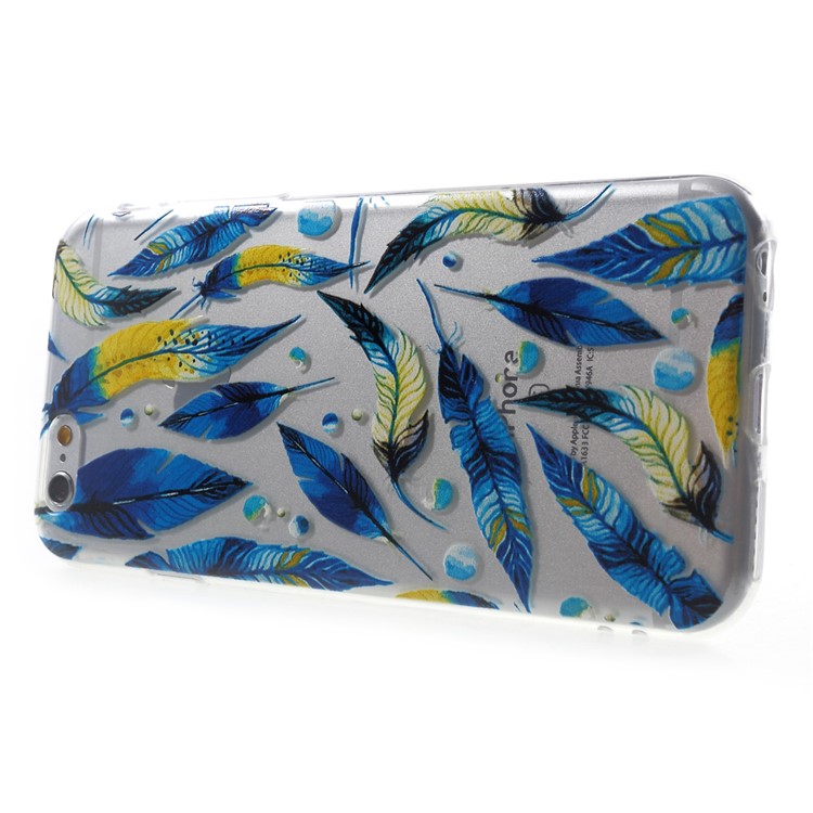 Fashion Pattern Soft TPU Phone Case for iPhone 6s Plus / 6 Plus - Feathers-4