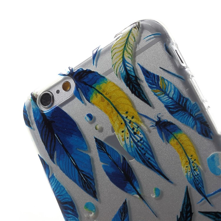 Fashion Pattern Soft TPU Phone Case for iPhone 6s Plus / 6 Plus - Feathers-6