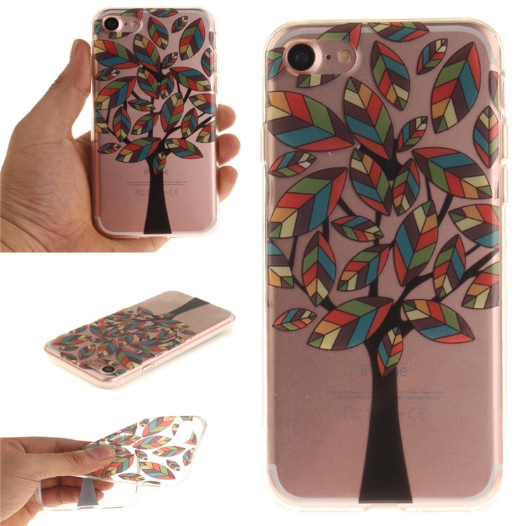 

Patterned Clear IMD Soft TPU Case for iPhone 8/7 4.7 - Colored Cartoon Tree, iPhone 8