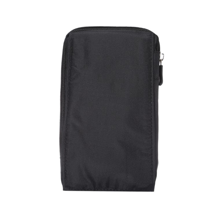 Pagache à Glissière en Boucle de Crochet Imperméable Pour Iphone 8 Plus / X / 7 Plus / Galaxy Note 8, Téléphones de Moins de 6,4 Pouces - le Noir