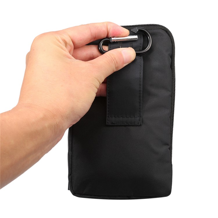 Wasserdichte Canvas Hakenschlaufe Klettverschluss Tasche für iPhone 8 Plus / X / 7 plus / Galaxie Vermerk 8, Telefone unter 6,4 Zoll - Schwarz-9