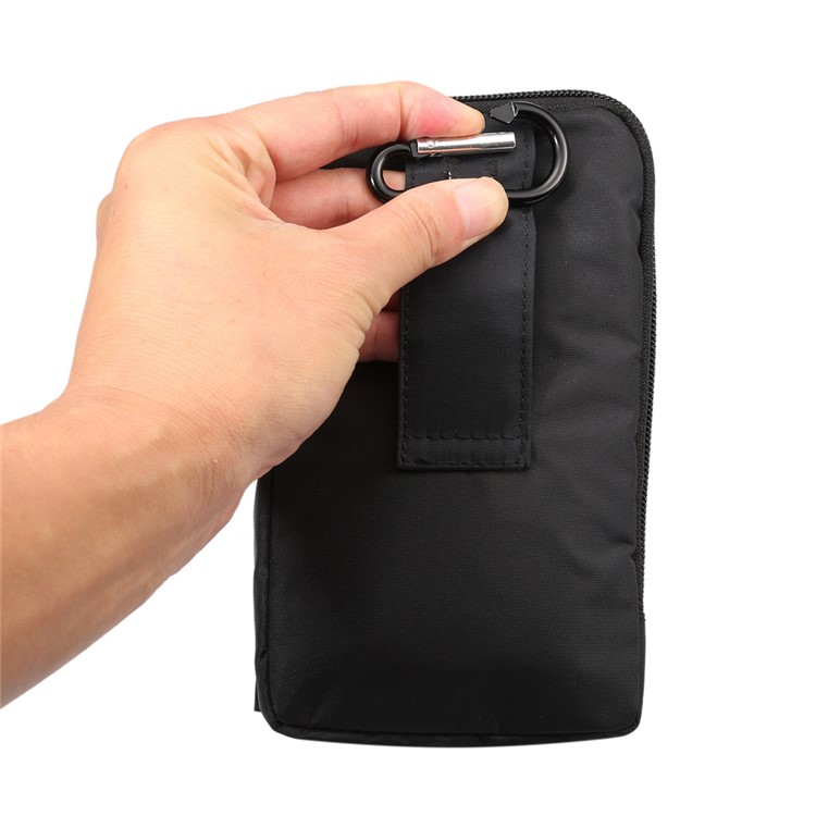 Polla de Cremallera de Bucle de Lienzo Impermeable Para Iphone 8 Plus Para Iphone 8 / X / 7 Más / Galaxy Note 8, Teléfonos Con Menos de 6.4 Pulgadas - Negro