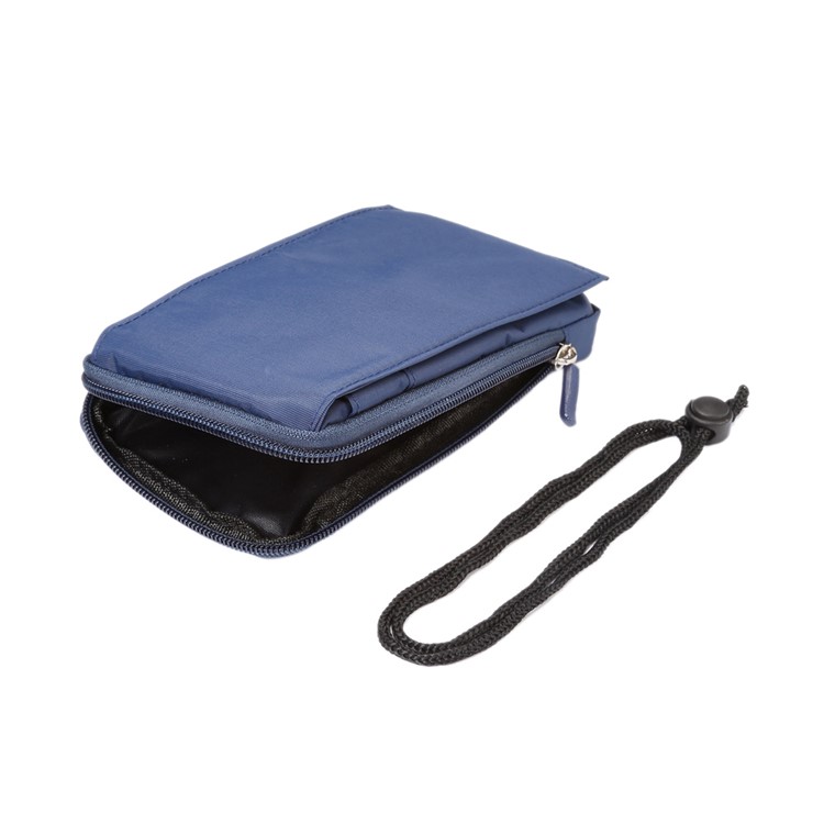 Bolsa De Cremallera De Bucle De Gancho Multifuncional Para IPhone 8 Plus / X / 7 Más / Galaxy Note 8, Teléfonos Menores De 6,4 Pulgadas. - Azul