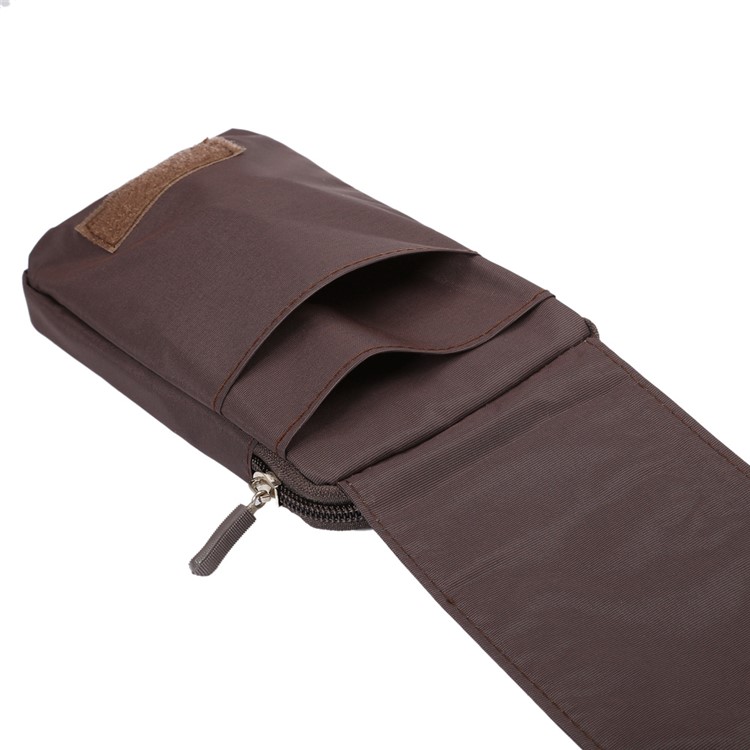 3 Compartments Zipper Bag Pouch with Lanyard for iPhone 8 Plus / X / 7 Plus / Galaxy Note 8, Phones under 6.4 Inch - Brown-8