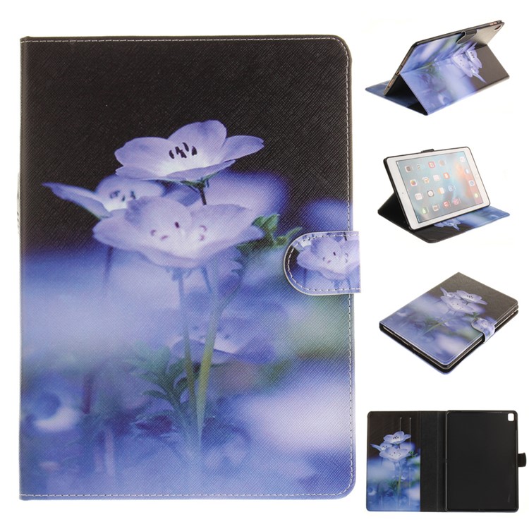 

Wallet Stand Leather Smart Cover for iPad Pro 9.7 inch - Purple Flower, iPad Pro 9.7 inch (2016)