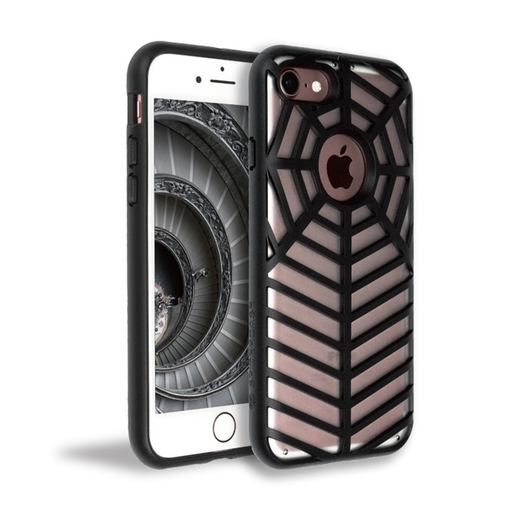 SPIDERCASE Rugged Arc Curved TPU PC Phone Case for iPhone 7 4.7 inch - Black-1