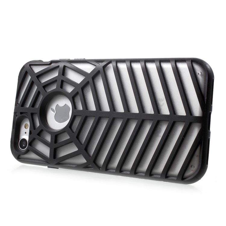 SPIDERCASE Rugged Arc Curved TPU PC Phone Case for iPhone 7 4.7 inch - Black-3