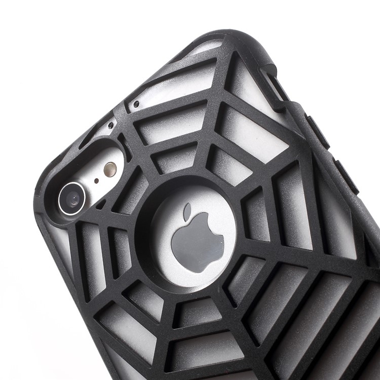 SPIDERCASE Rugged Arc Curved TPU PC Phone Case for iPhone 7 4.7 inch - Black-5