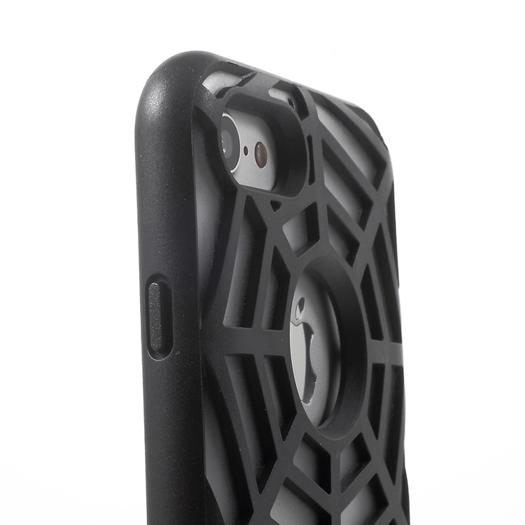 SPIDERCASE Rugged Arc Curved TPU PC Phone Case for iPhone 7 4.7 inch - Black-6