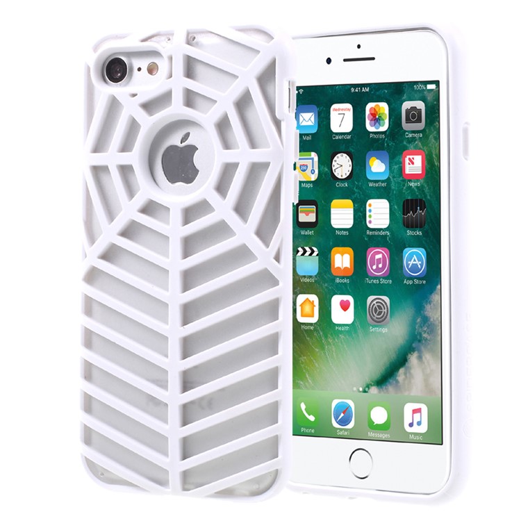 SPIDERCASE Rugged Arc Curved TPU PC Phone Cover for iPhone 7 4.7 inch - White-1