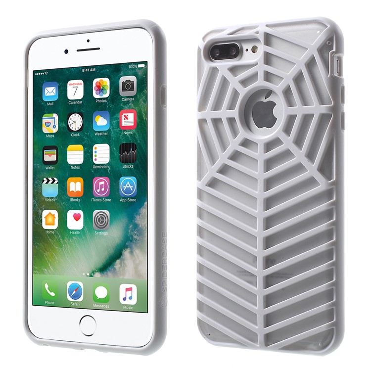 SPIDERCASE Rugged Arc Curved TPU PC Phone Case for iPhone 7 Plus 5.5 - White-1