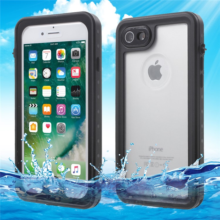 IP68 Underwater Waterproof Case for iPhone 7 Dirt/Dust/Snow Proof Cover - Black-1