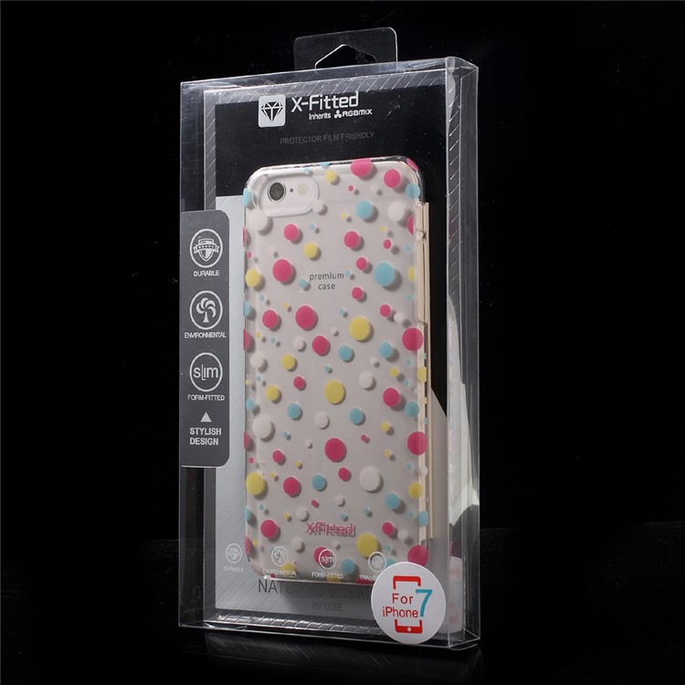 X-FITTED Colorful Polka Dots Crystal Clear Hard Case for iPhone 7-6