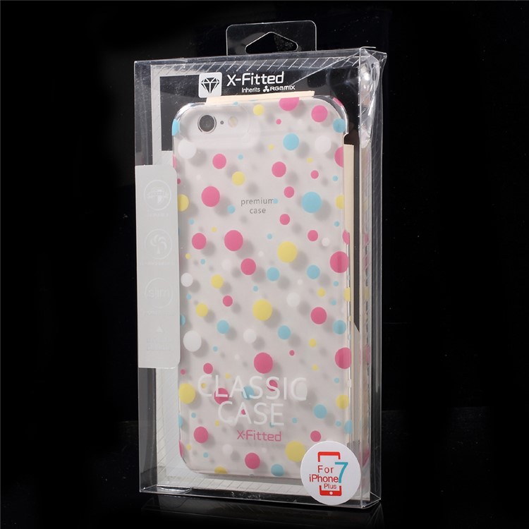 X-FITTED Colorful Polka Dots Hard Clear Crystal Case for iPhone 7 Plus-6