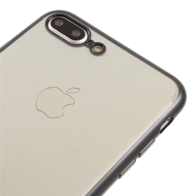 X-FITTED for iPhone 7 Plus Electroplated Clear TPU Case - Black-3