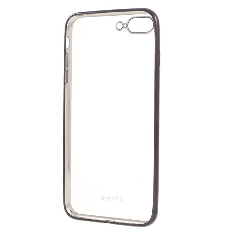 X-FITTED for iPhone 7 Plus Electroplated Clear TPU Case - Black-5