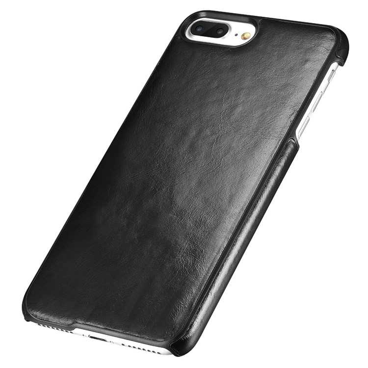 OATSBASF Cowhide Leather Coated Hard Phone Case for iPhone 7 Plus 5.5 inch - Black-4