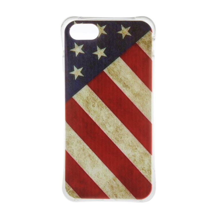 Pattern Printing Air Cushion TPU Case for iPhone 7 4.7 - Vintage Flag of Amarica-1
