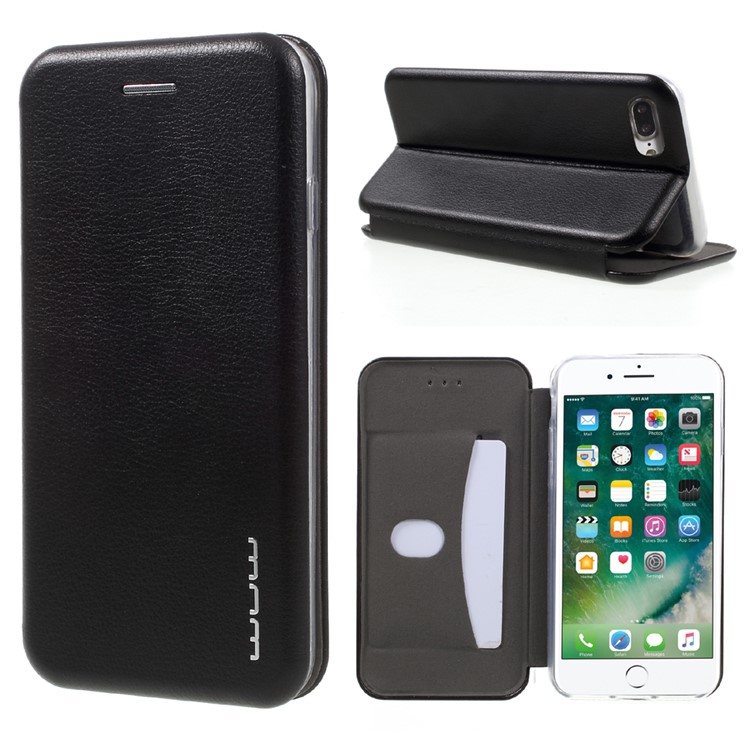 WUW Leather Card Holder Phone Case for iPhone 7 Plus - Black-1