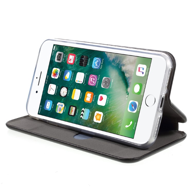 WUW Leather Card Holder Phone Case for iPhone 7 Plus - Black-4