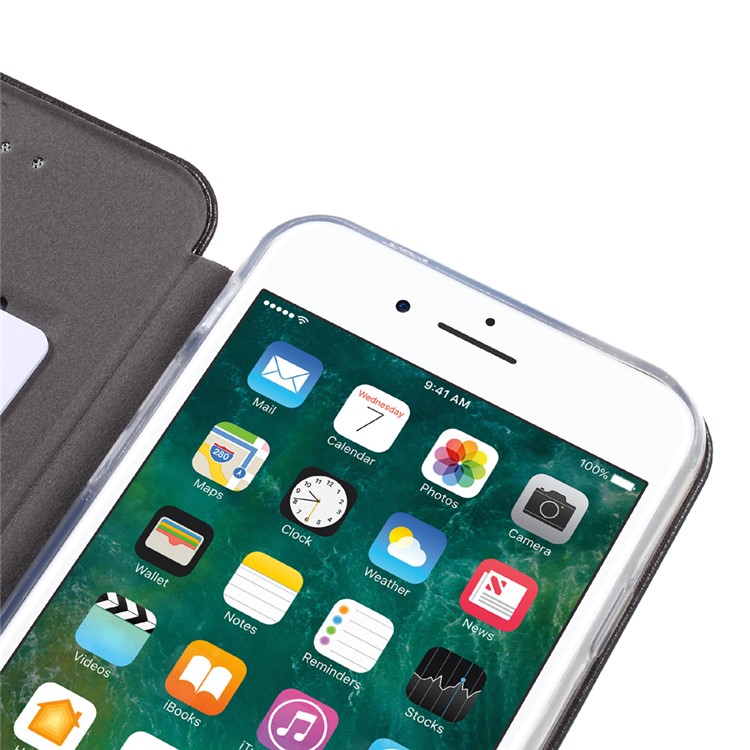 WUW Leather Card Holder Phone Case for iPhone 7 Plus - Black-9