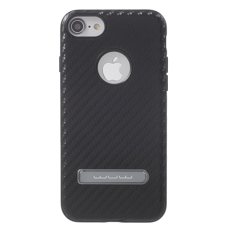 WUW Flavor A Series for iPhone 7 Carbon Fiber Leather Coated TPU PC Hybrid Case - Black-3