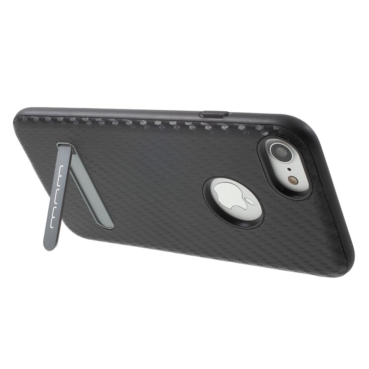 WUW Flavor A Series for iPhone 7 Carbon Fiber Leather Coated TPU PC Hybrid Case - Black-5