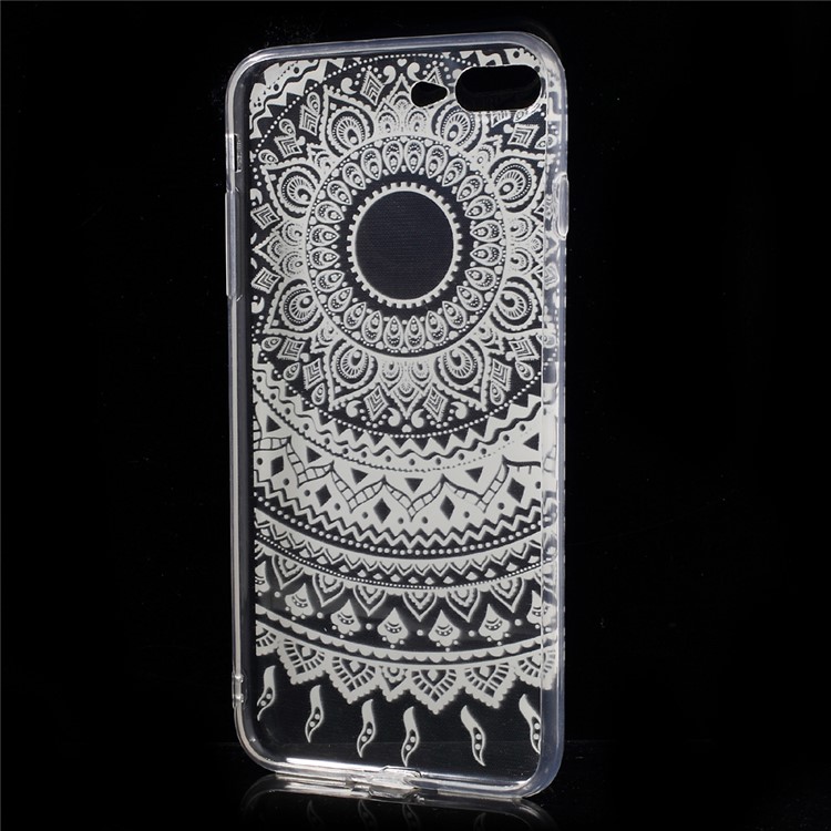 XINCUCO Gradient Lace Pattern TPU Case for iPhone 7 Plus 5.5 inch - White / Cyan-6