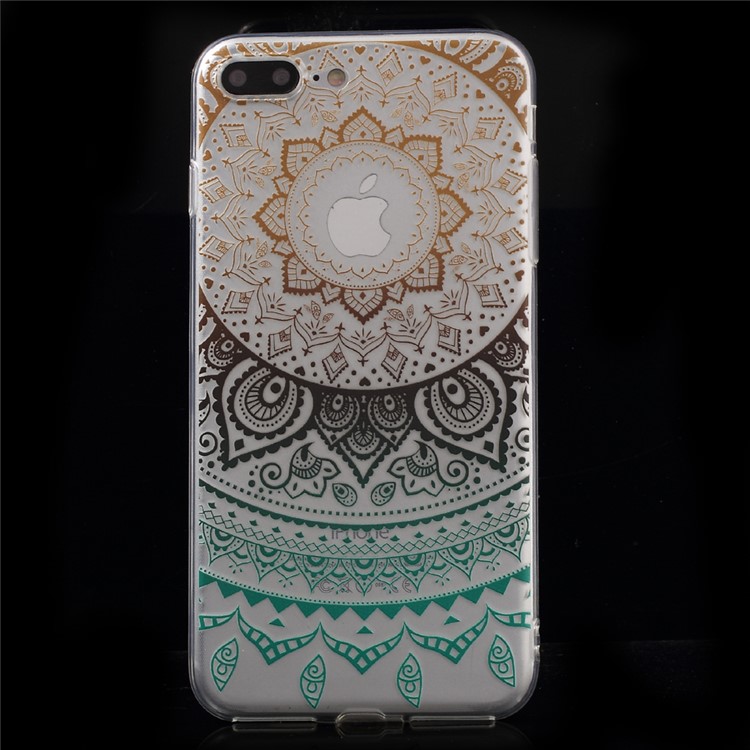

XINCUCO Gradient Lace Pattern TPU Soft Cover for iPhone 8 Plus / 7 Plus 5.5 inch - Black / Cyan