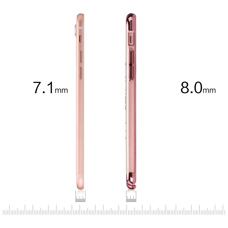USAMS Diamante Flower Pattern Electroplating PC Ultra-thin Case for iPhone 7 4.7 Inch - Clover-4