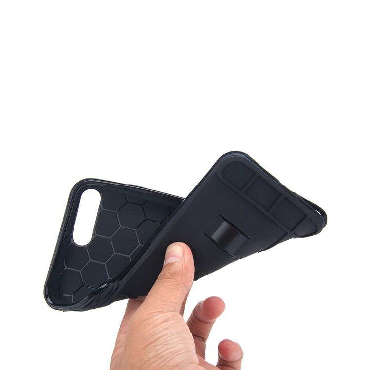 Brushed Plastic + TPU Kickstand Card Holder Case for iPhone 7 Plus 5.5 Inch - Black-3