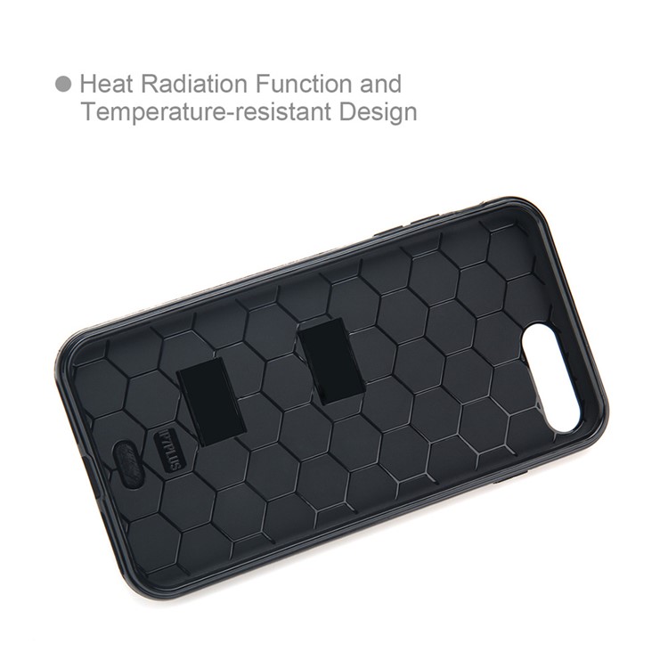 Brushed Plastic + TPU Kickstand Card Holder Case for iPhone 7 Plus 5.5 Inch - Black-6