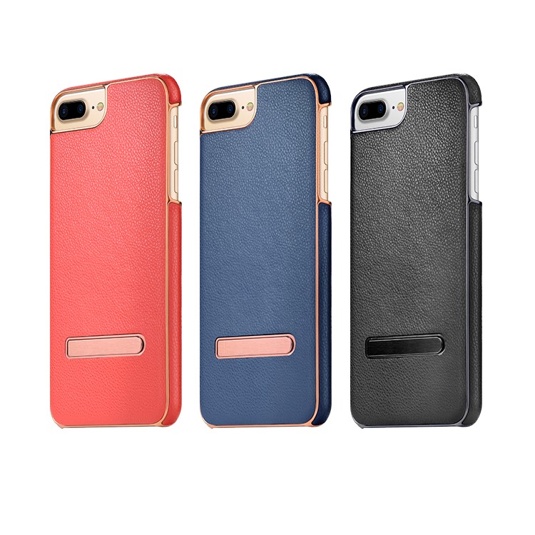 HOCO Platinum Series for iPhone 7 Plus Litchi Texture Leather Coated PC Hard Case with Kickstand - Black-7