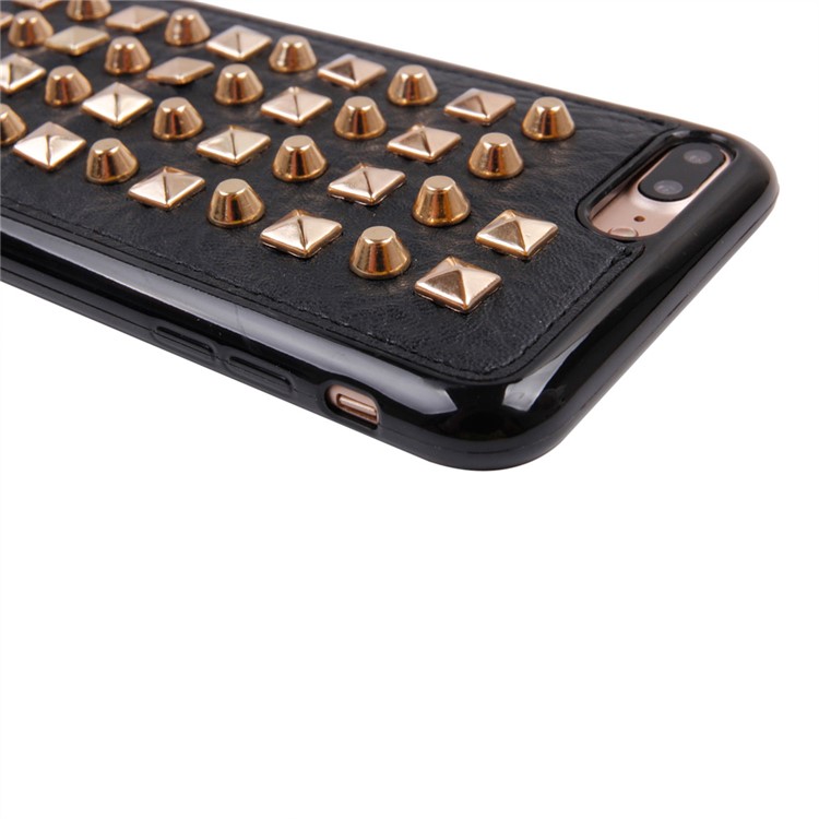 Punk Style 3D Metal Rivet Soft TPU Phone Case for iPhone 7 Plus - Gold / Pyramid Studs and Spikes Rivets-3