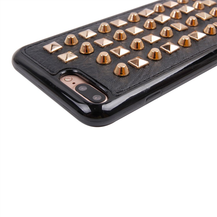 Punk Style 3D Metal Rivet Soft TPU Phone Case for iPhone 7 Plus - Gold / Pyramid Studs and Spikes Rivets-4