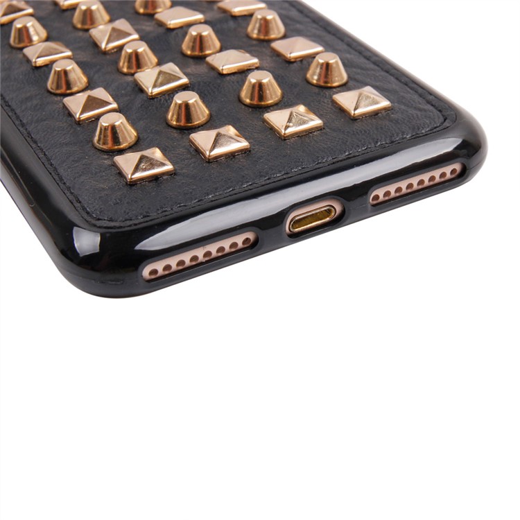Punk Style 3D Metal Rivet Soft TPU Phone Case for iPhone 7 Plus - Gold / Pyramid Studs and Spikes Rivets-5