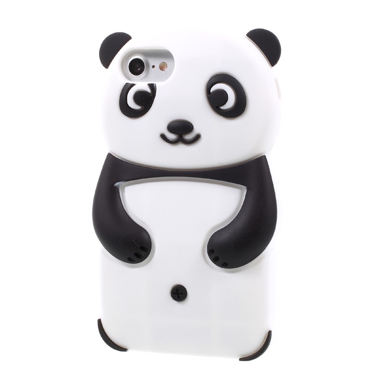 3D Lovely Panda Silicone Case for iPhone 7 - Black-2