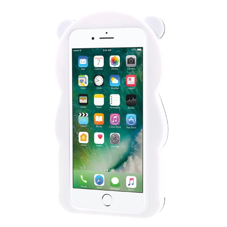 3D Lovely Panda Silicone Case for iPhone 7 - Black-3