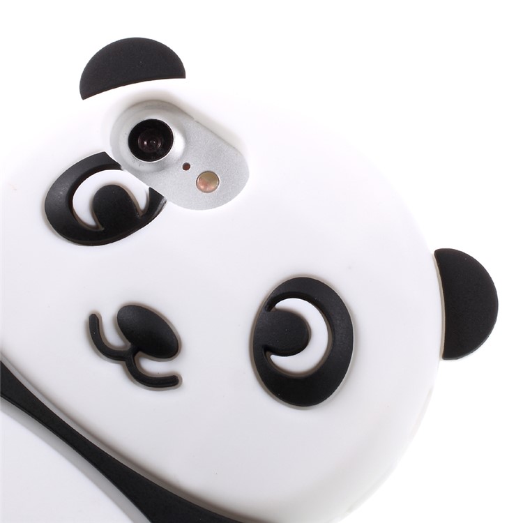 3D Lovely Panda Silicone Case for iPhone 7 - Black-4