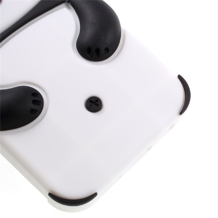 3D Lovely Panda Silicone Case for iPhone 7 - Black-5