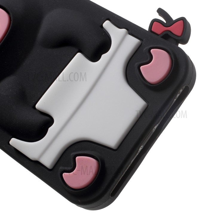 Cute 3D Crown Pig Silicone Case Cover for iPhone 7 4.7 inch - Black-5