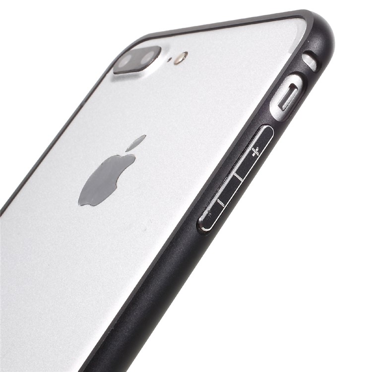 Metal Plating Bumper Case for iPhone 7 Plus with Hippocampal Buckle - Black-4