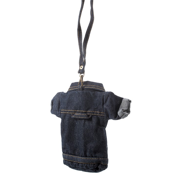 Universal Stylish Denim Jacket Phone Pouch Case for iPhone 7 Plus with Strap - Black-6
