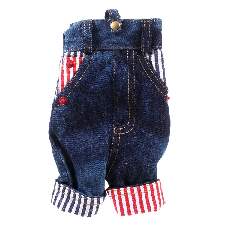 Cropped Jeans Cloth Pouch with Strap for iPhone 7 Plus, Size: 167 x 92mm - Dark Blue-2