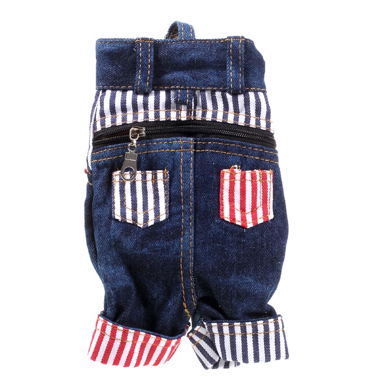 Cropped Jeans Cloth Pouch with Strap for iPhone 7 Plus, Size: 167 x 92mm - Dark Blue-3