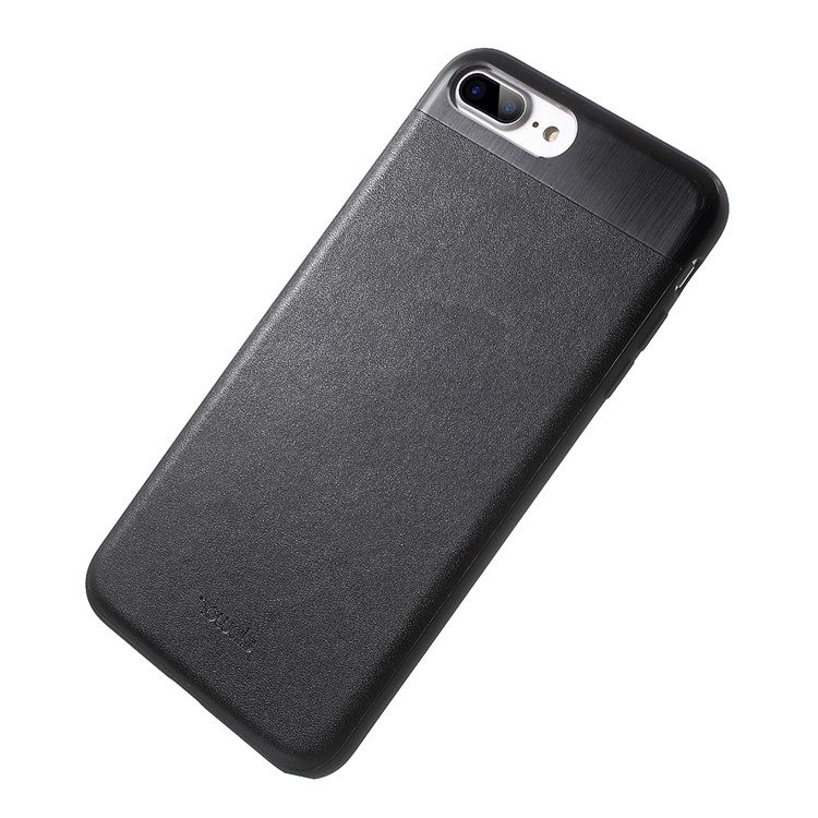 TOWEIS for iPhone 7 Plus 5.5 inch Leather Coated PC + TPU Hybrid Shell - Black-2